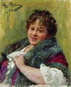 Ilya Repin Portrait of writer oil
